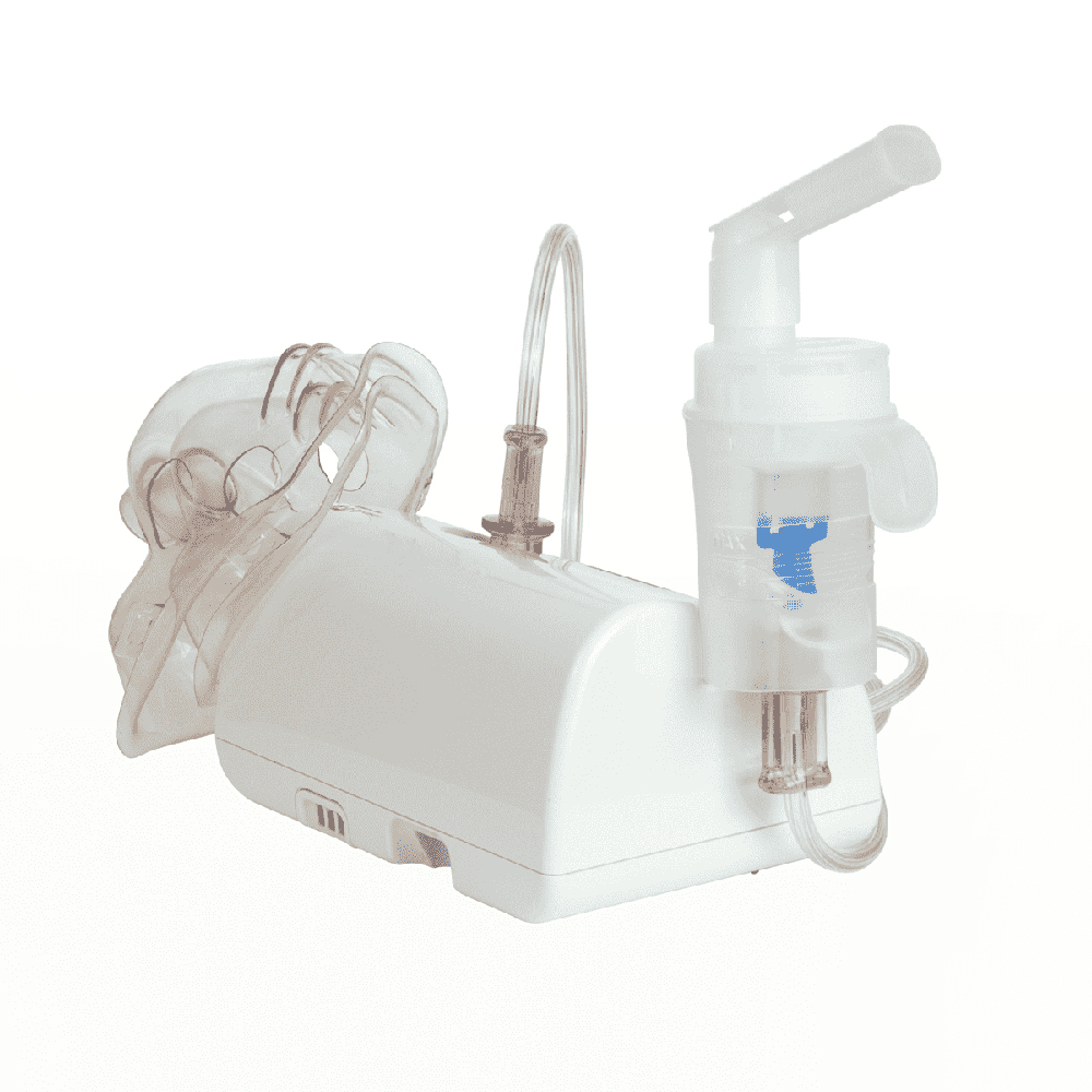 Nebulizador Compresor Omron NE-C801LA para adultos con diseño compacto y accesorios para terapia respiratoria