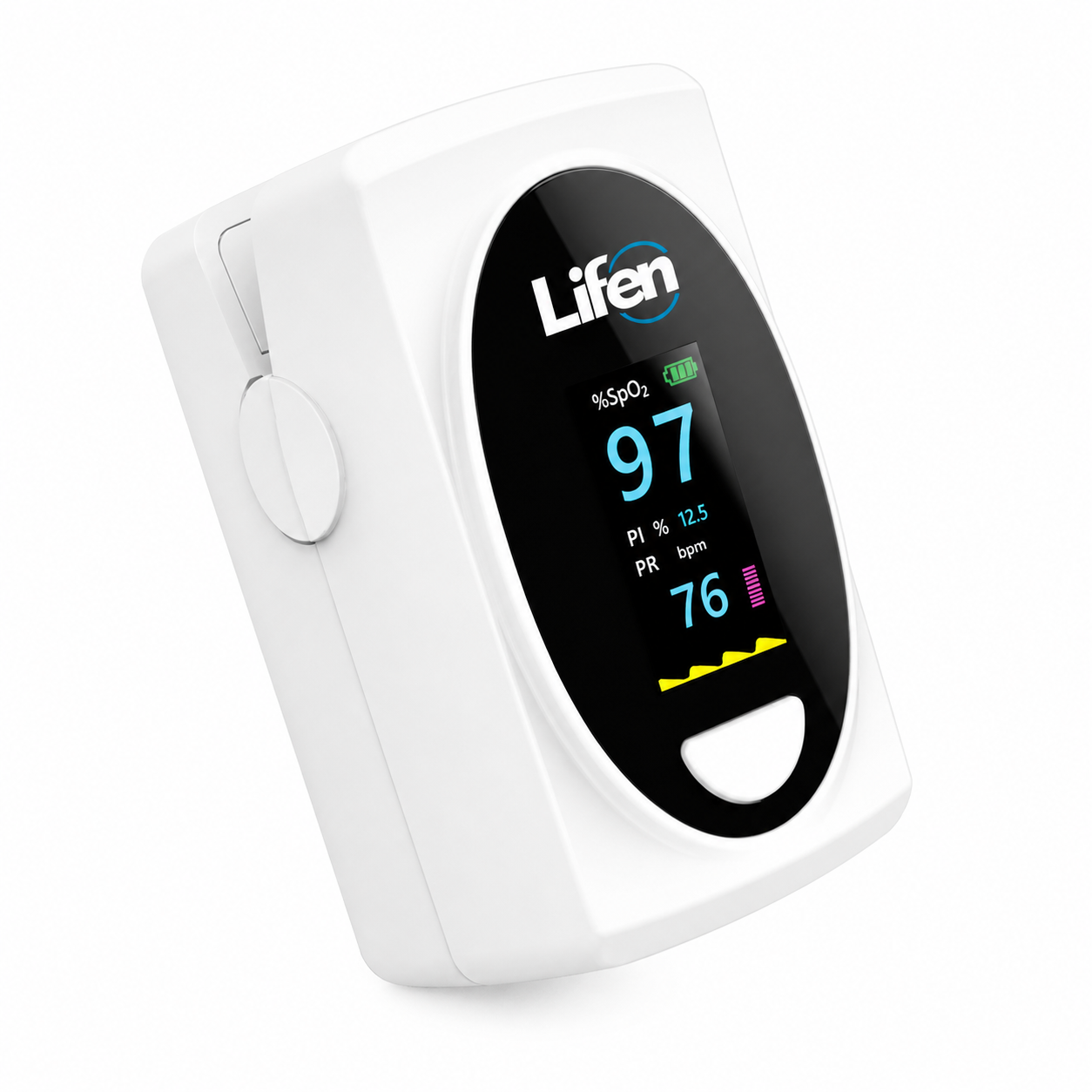 Oxímetro digital Lifen LT-F20 portátil para medir saturación de oxígeno SpO2 y pulso con pantalla OLED