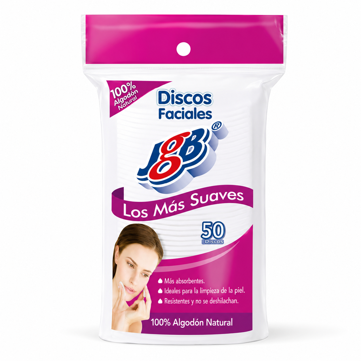 PADS Faciales De Algodón 50 Unidades - JGB