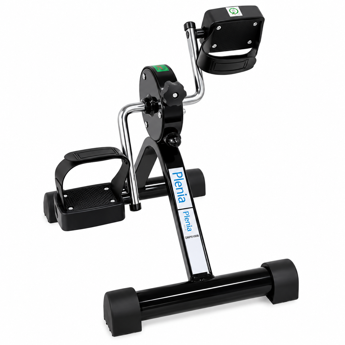 Pedales para ejercicio Plenia color negro, referencia DMP0100B, diseñados para apoyar rutinas de movilidad, fortalecimiento y rehabilitación.
