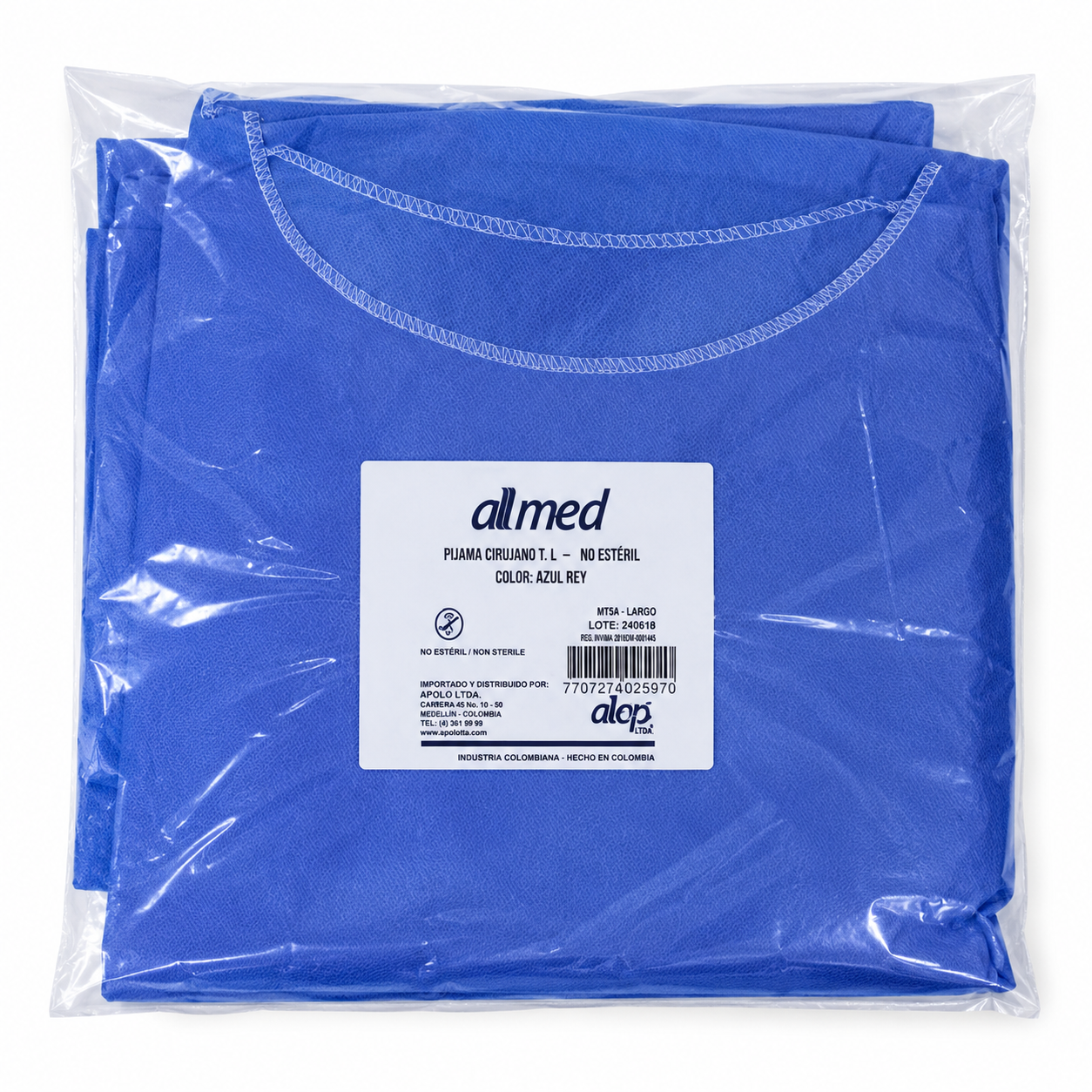 Pijama Cirujano Azul No Estéril Talla L Allmed MT5A