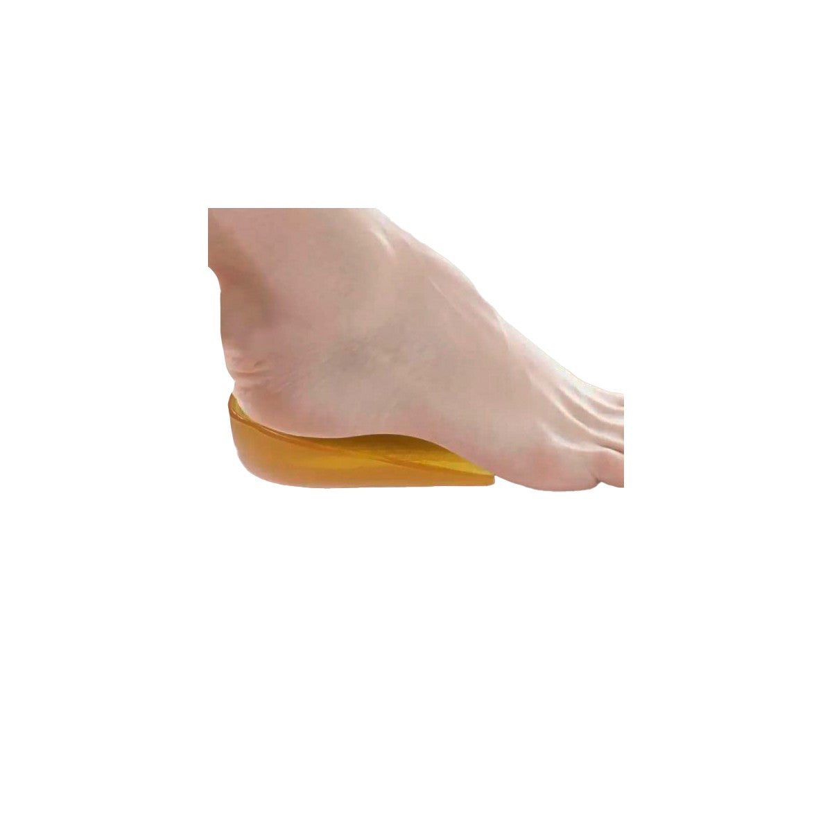 Plantilla Talonera Gradual Masaje de Avimex, gel de silicona naranja, ergonómica, 12 cm alto, 7 cm ancho, 3 cm profundo, para confort en calzado.