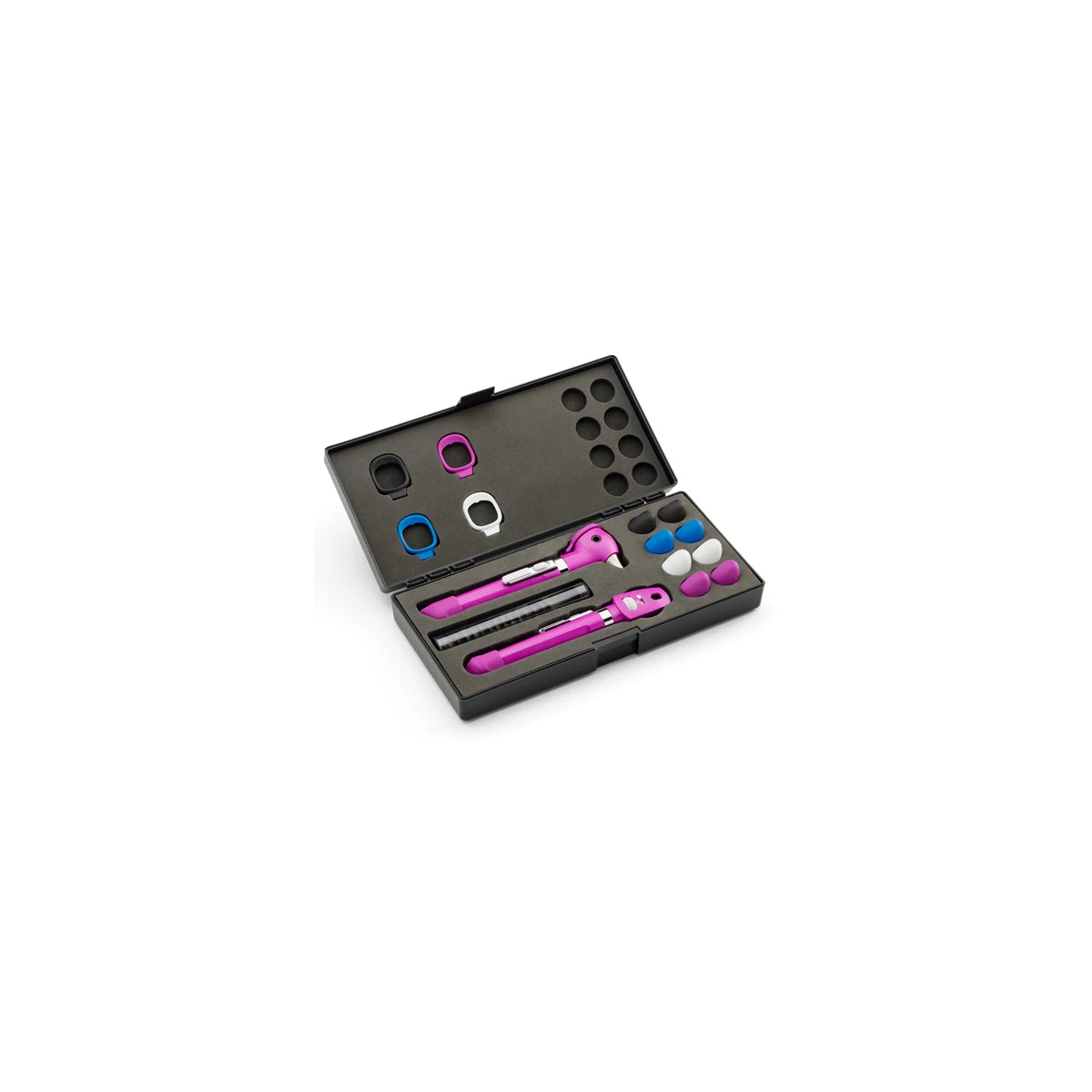 Pocket LED Plus 92880, estuche lila con 4 bumpers, diseño compacto y ligero, ideal para protección y transporte.