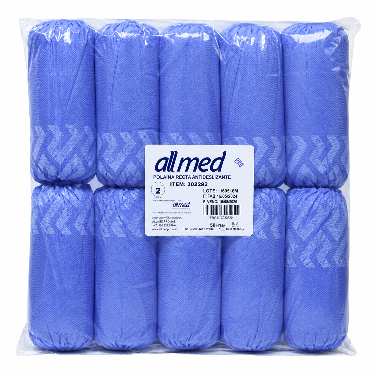 Polaina Recta Antideslizante MT5A - 50 Pares Ref. 302292