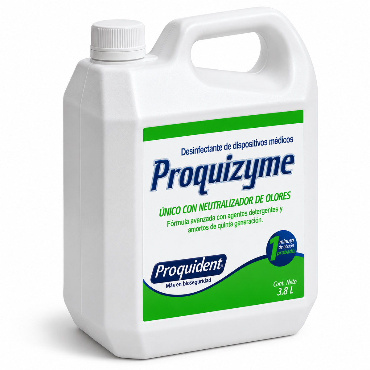 Proquizyme Proquident de 3800 ml, desinfectante para dispositivos médicos, formulado para apoyar procesos de limpieza y desinfección según indicaciones de uso.