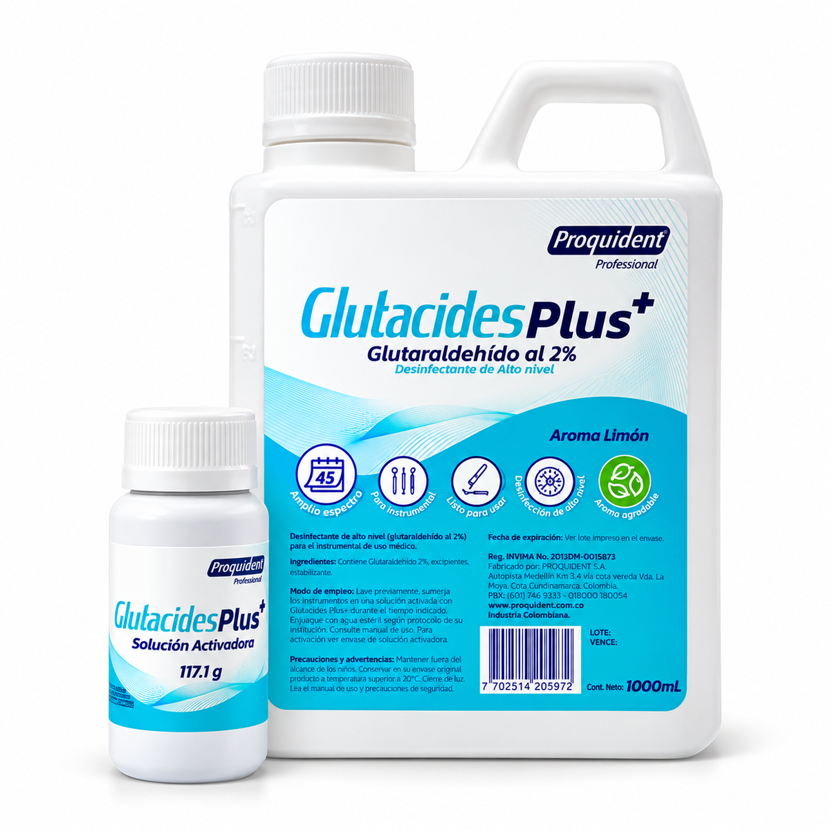 Proquizyme Proquident de 3800 ml, desinfectante para dispositivos médicos, diseñado para apoyar procesos de limpieza y desinfección.