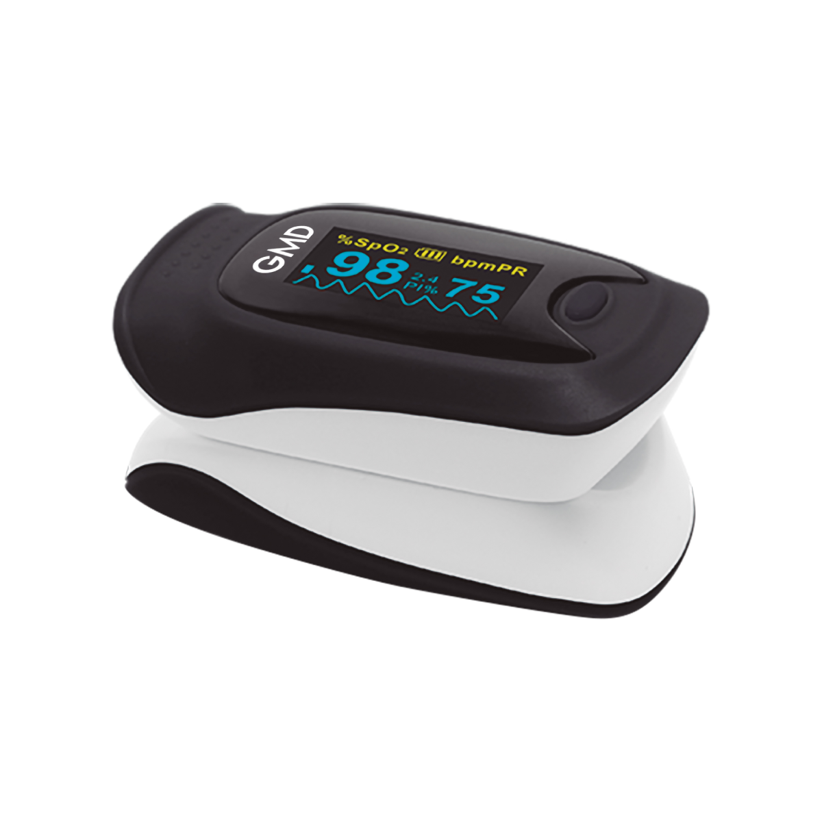 Pulsoxímetro GMD PX-500D con curva y precisión médica para medición de saturación de oxígeno y pulso