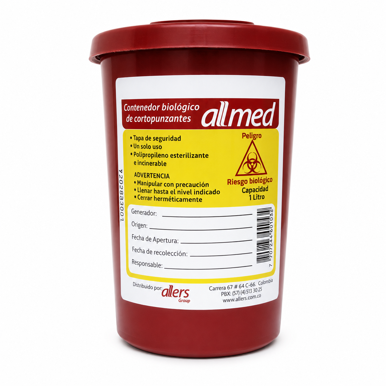 Recolector Guardian 1L - Allmed, Uso Seguro y Eficiente