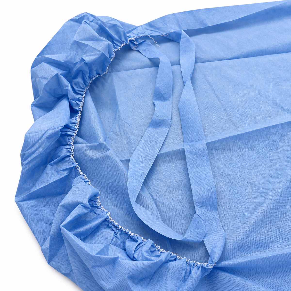 Sábana desechable resortada Allmed azul de 2 x 1 m, 25-30 g, paquete de 10 unidades para camilla.