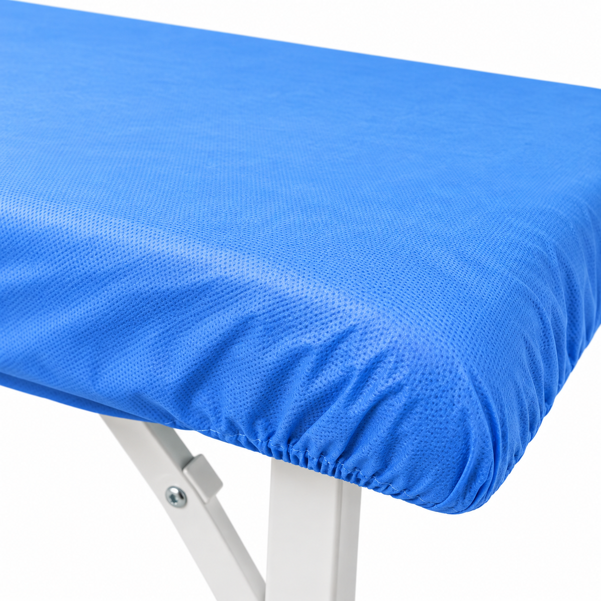 Sábana desechable resortada Allmed color azul de 2 x 1 m para camilla, 25-30 g, presentación de 10 unidades.