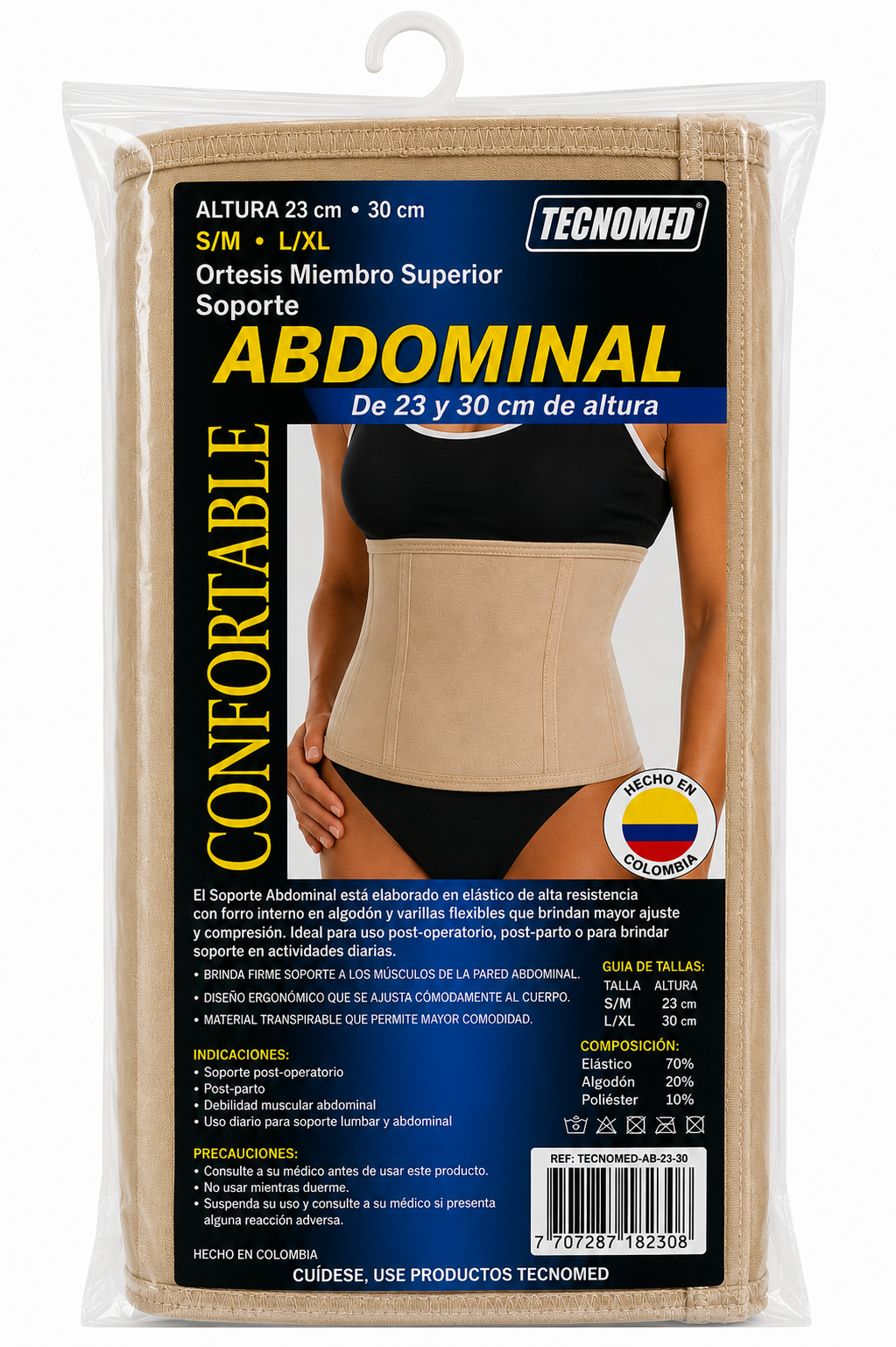 Soporte Abdominal 23 cm Habano Talla S-M Kromia