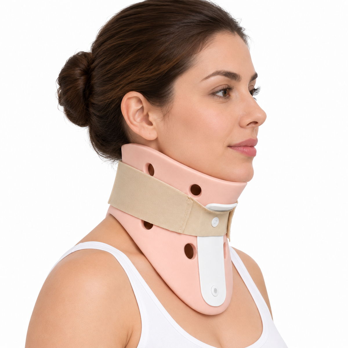 Cuello cervical Philadelphia Maclo sin orificio, talla M, diseñado para brindar soporte, estabilidad e inmovilización en la zona cervical.
