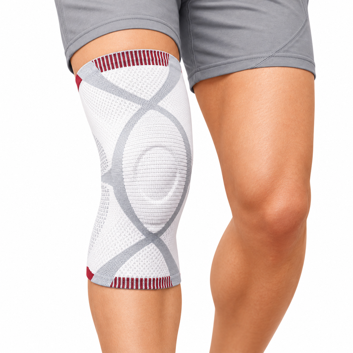 Rodillera Actimove Genumotion talla S, diseñada para brindar soporte ortopédico, compresión y estabilidad en la rodilla durante el uso diario.