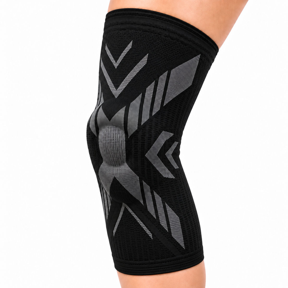 Rodillera deportiva GMD talla M, diseñada para brindar soporte, compresión y estabilidad en la rodilla durante la actividad física.