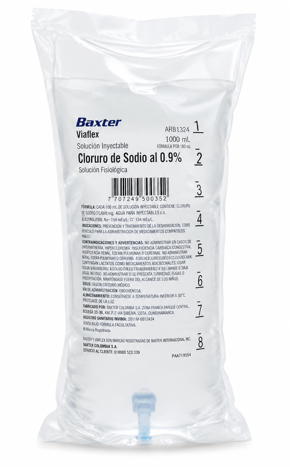 Solución Salina Normal 0.9% 1000 ml Baxter ARB1324