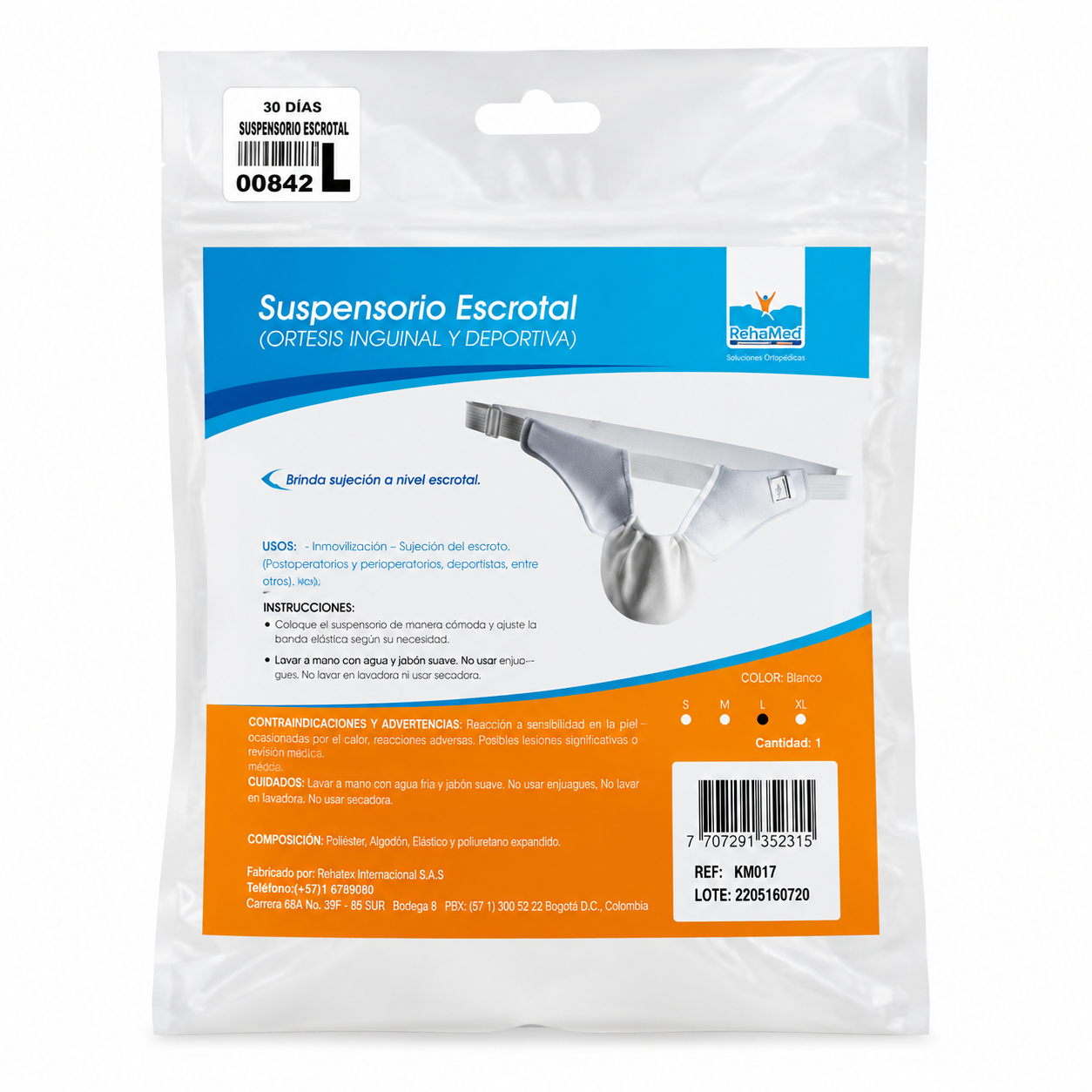 Suspensorio Escrotal KM017 - Soporte L - Confort y Estilo