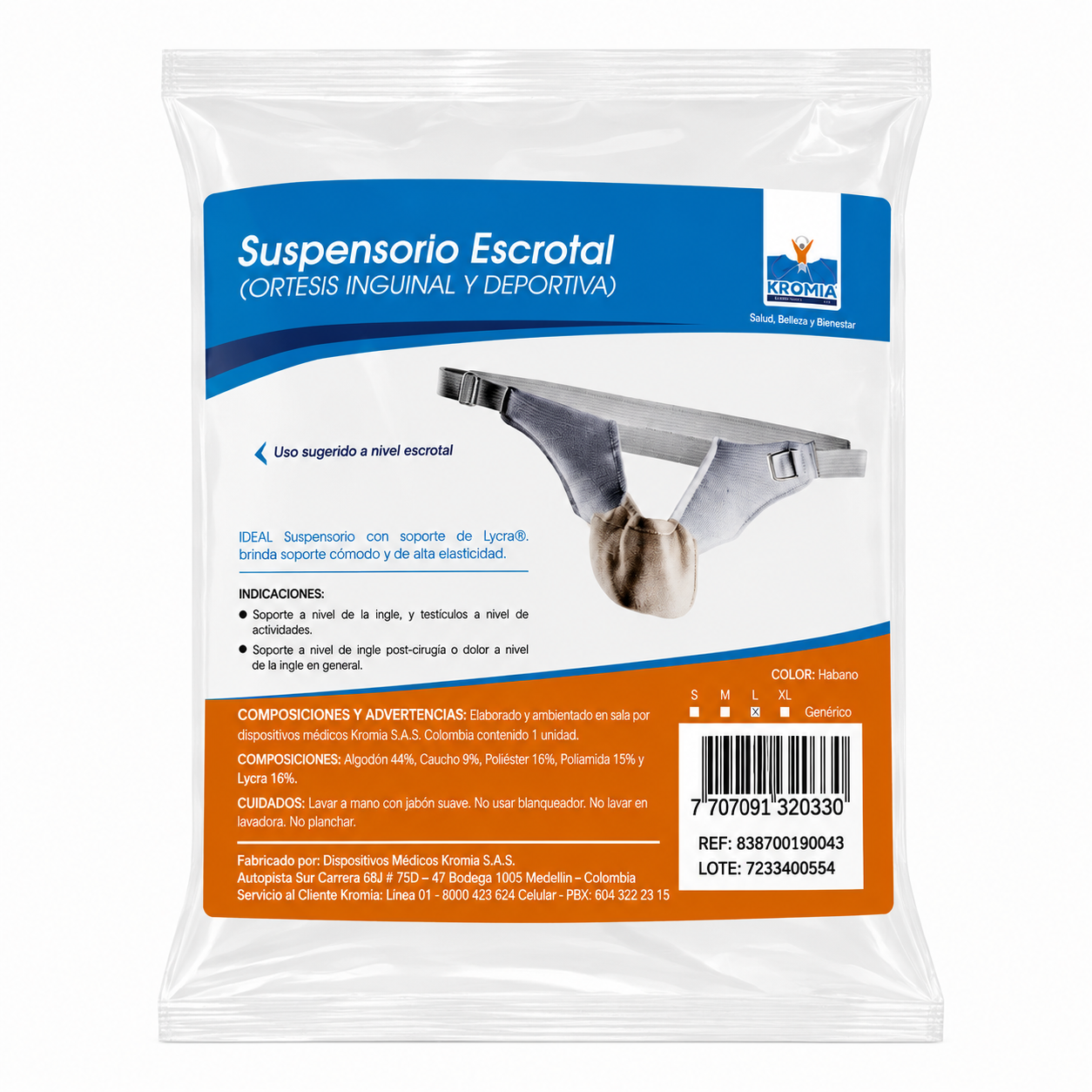 Suspensorio Escrotal Habano L Kromia Ref. 838700190043