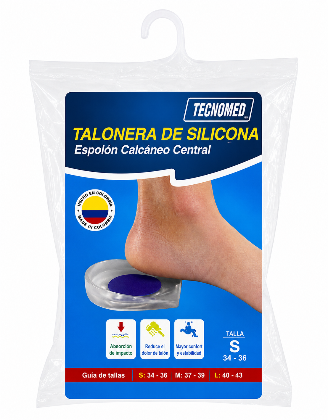 Talonera Silicona Espolón Calcáneo Talla S Tecnomed
