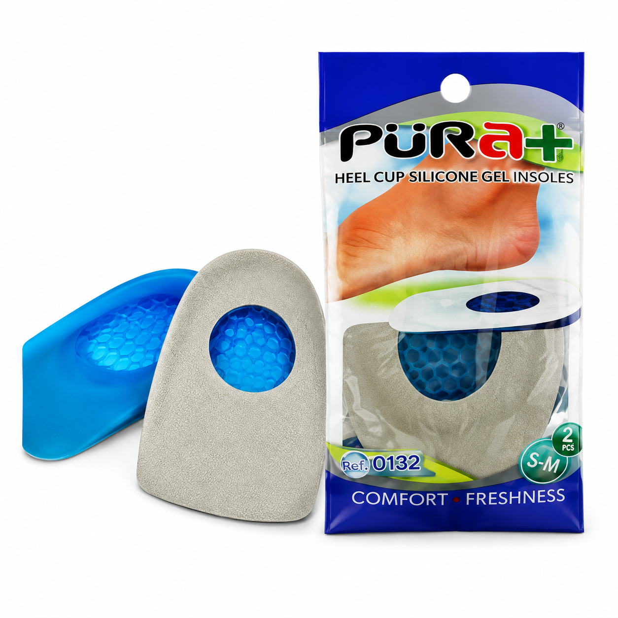 PURA Talonera Silicona Gel Talla S-M Gris Azul Ref. 0132