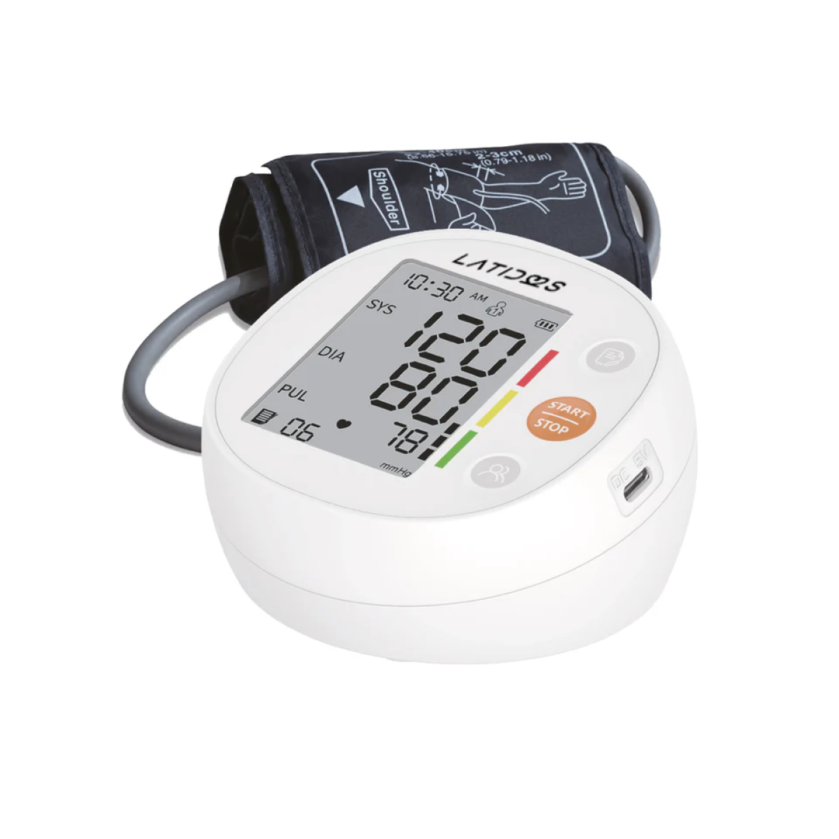 Tensiómetro digital de brazo GMD-BPM-30E para medición precisa de presión arterial en uso clínico y domiciliario