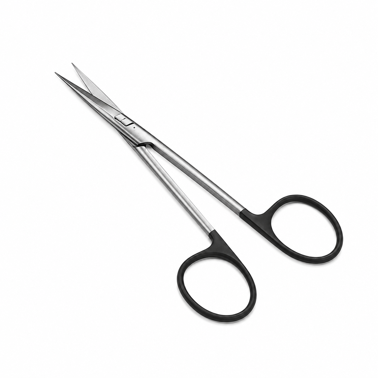 Tijera Iris hospitalaria recta de 11 cm en acero inoxidable con acabado profesional y puntas finas.