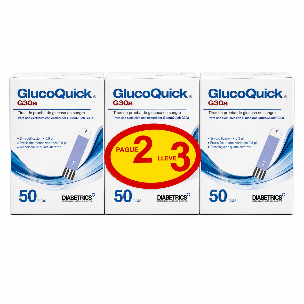 Tiras Reactivas Glucoquick 50 Unidades - Promo 2x3 ProCaps