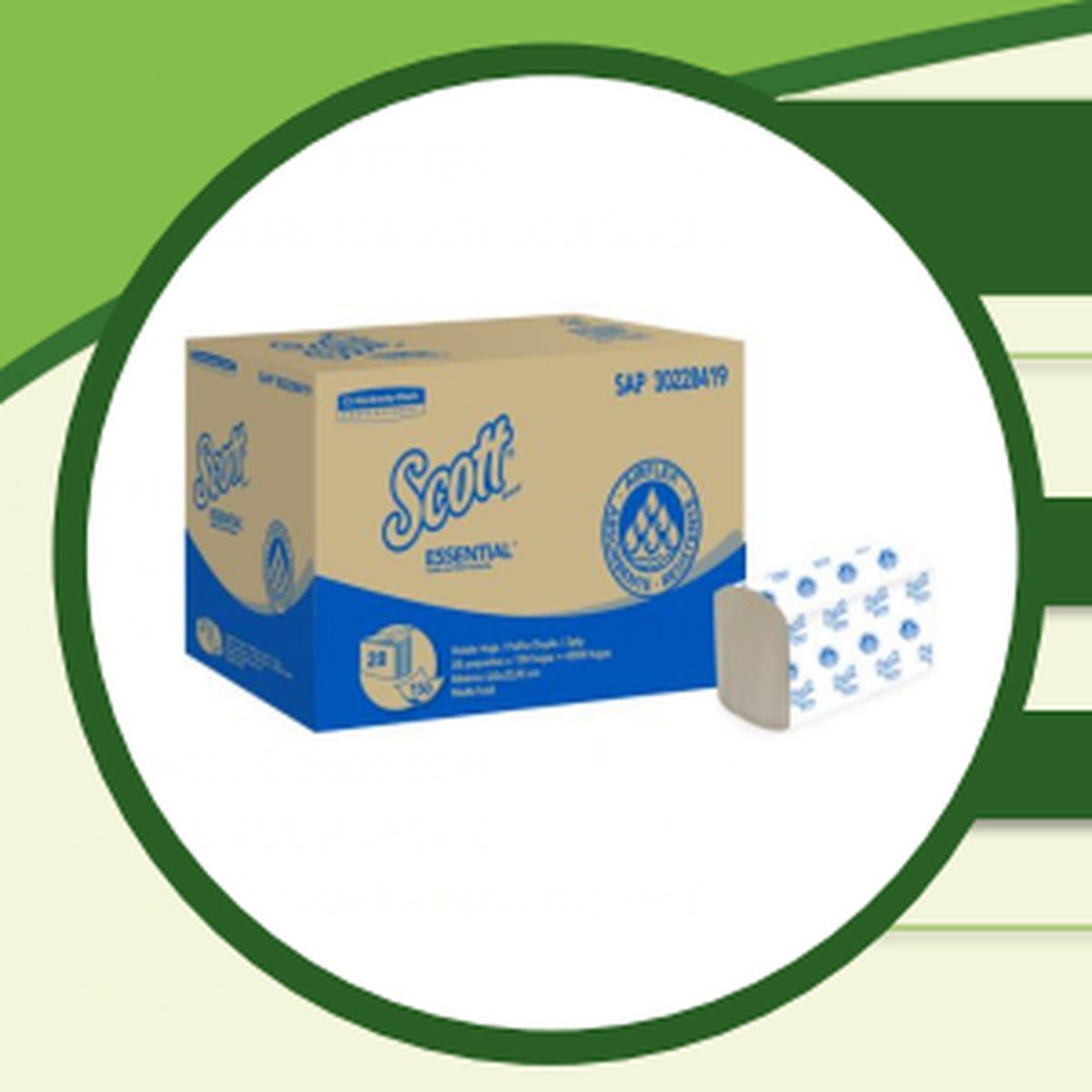 Toalla SCOTT® Essential Natural, hoja doble, 150 unidades, color natural, tecnología AIRFLEX, diseñada para secado de manos en entornos comerciales.