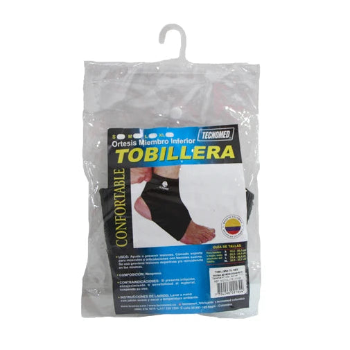 Tobillera corta ambidiestra Kromia en color negro, talla M, fabricada en material elástico para soporte y comodidad.