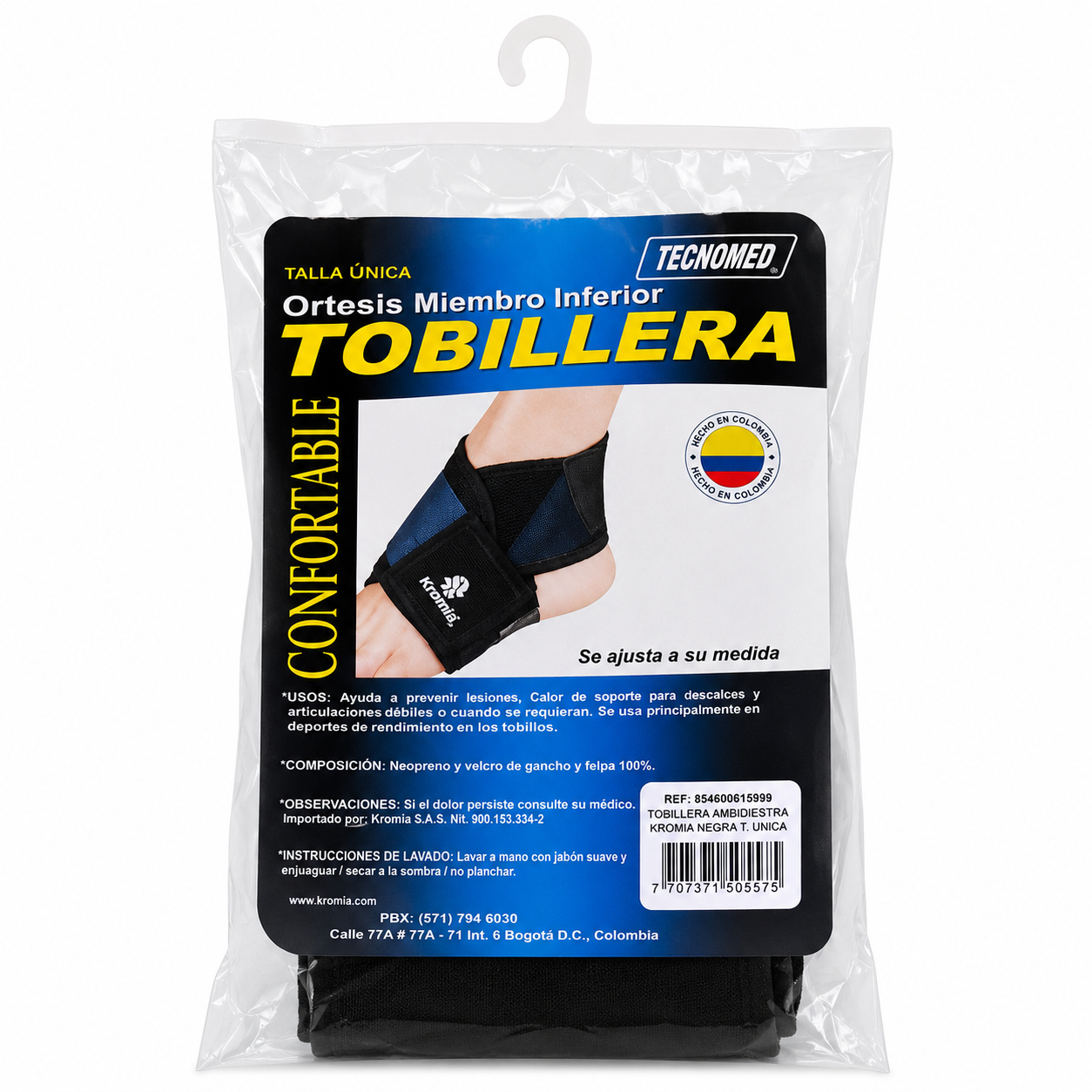 Tobillera Ambidiestra Kromia Negra Talla Única Ref. 854600615999