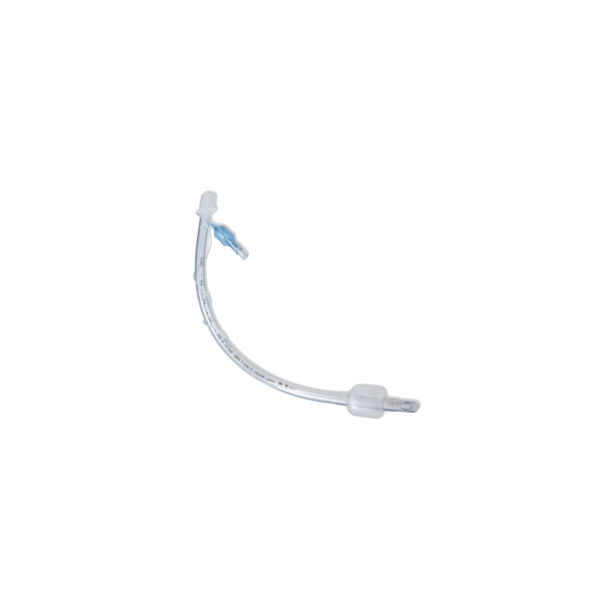 Tubo endotraqueal desechable de 4.5F, fabricado en PVC, con línea radio opaca y escala de medición, para intubación oral o nasal.