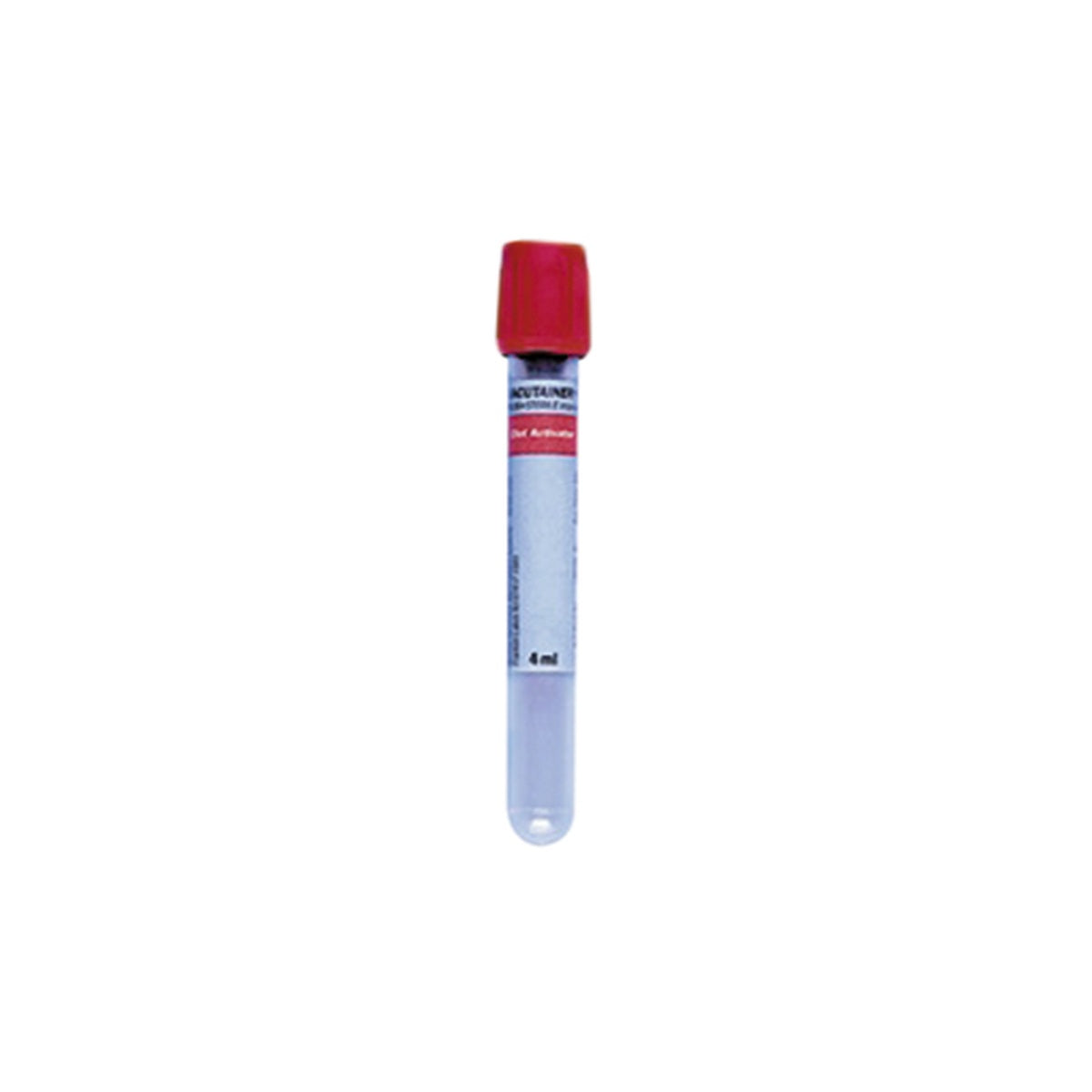 Tubo BD Vacutainer® rojo de 6 ml, fabricado en plástico PET, con tapón de seguridad Hemogard™, diseñado para extracción de suero.