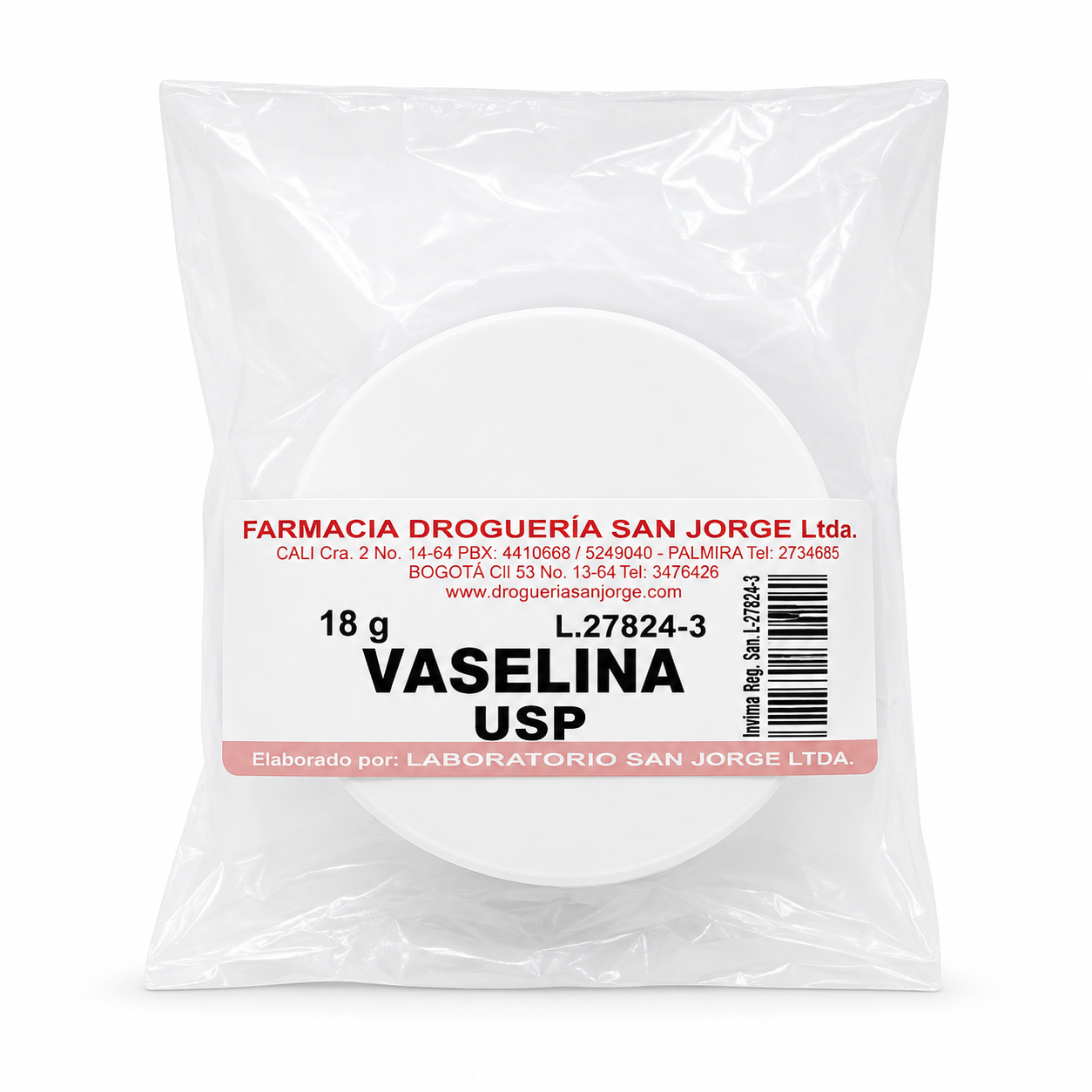 Vaselina USP San Jorge 18g - Hidratación Intensiva