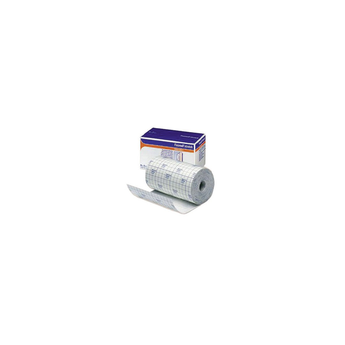 Venda adhesiva elástica FIXOMULL Stretch de 10 cm de ancho y 2 m de largo, ideal para fijación y soporte en vendajes.