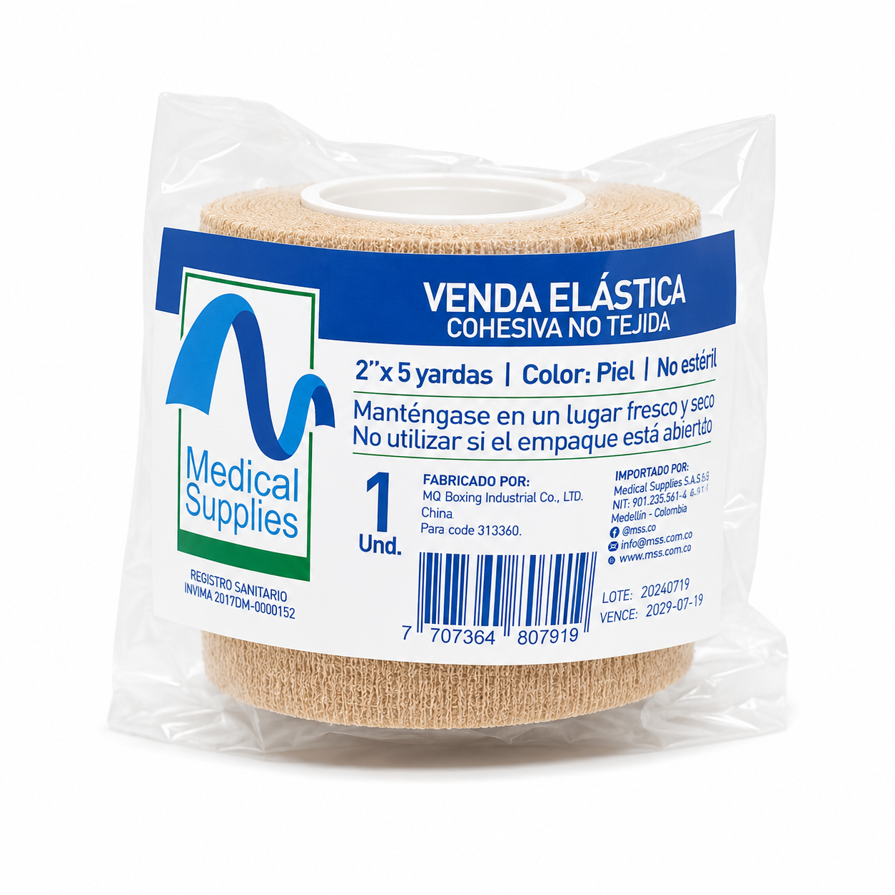 Venda Cohesiva Piel 2" x 5 Yards - Medical Supplies Corp.