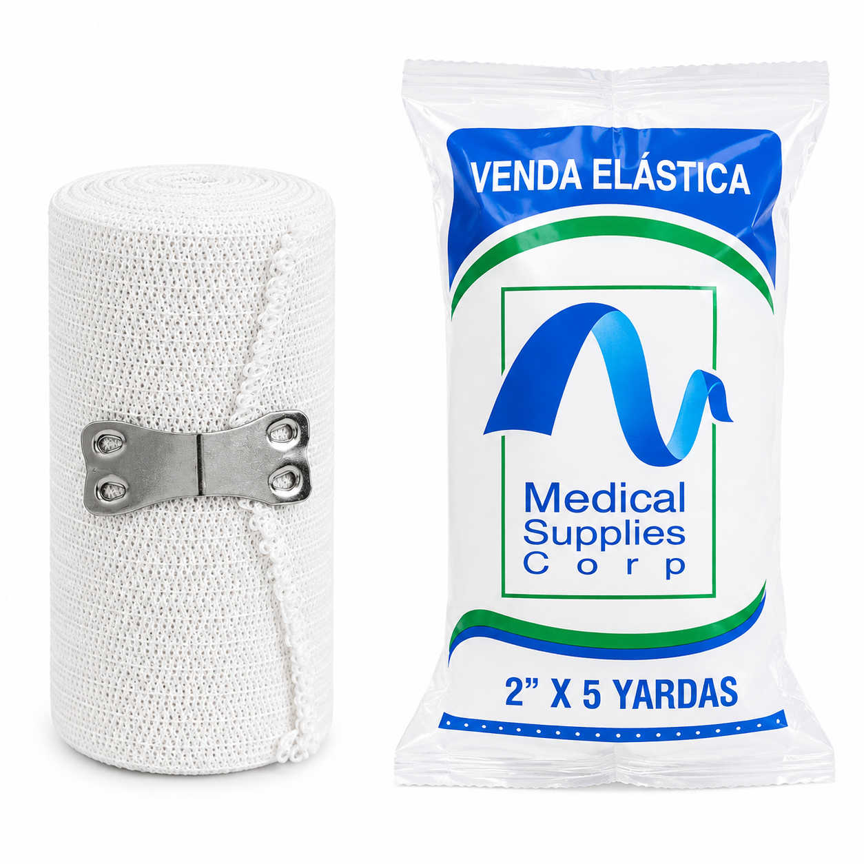 Venda Elástica 2" x 5" Color Blanco - Medical Supplies Und