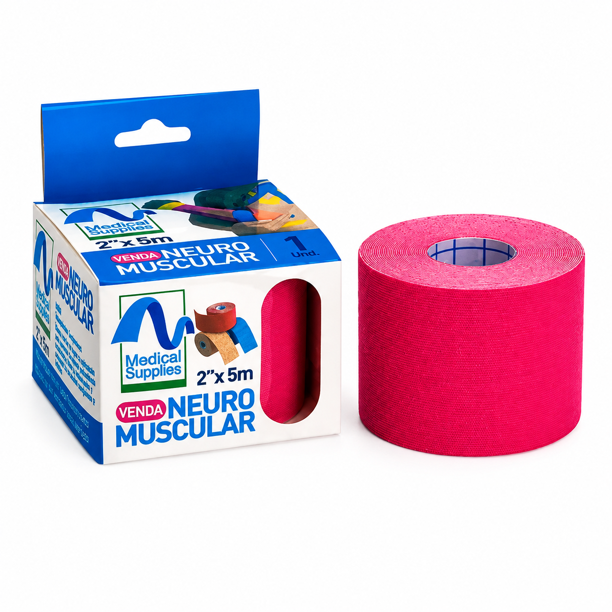 Venda Kinesiológica Neuro Muscular Rosada 2x5m - Medical Supplies