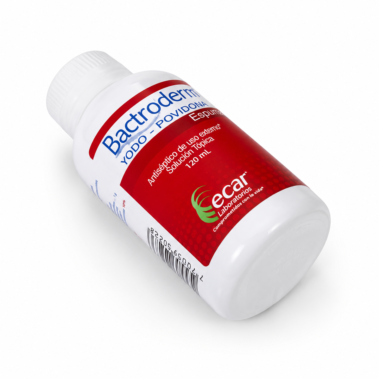 Yodo povidona Bactroderm espuma antiséptica 120 mL para uso externo y desinfección cutánea
