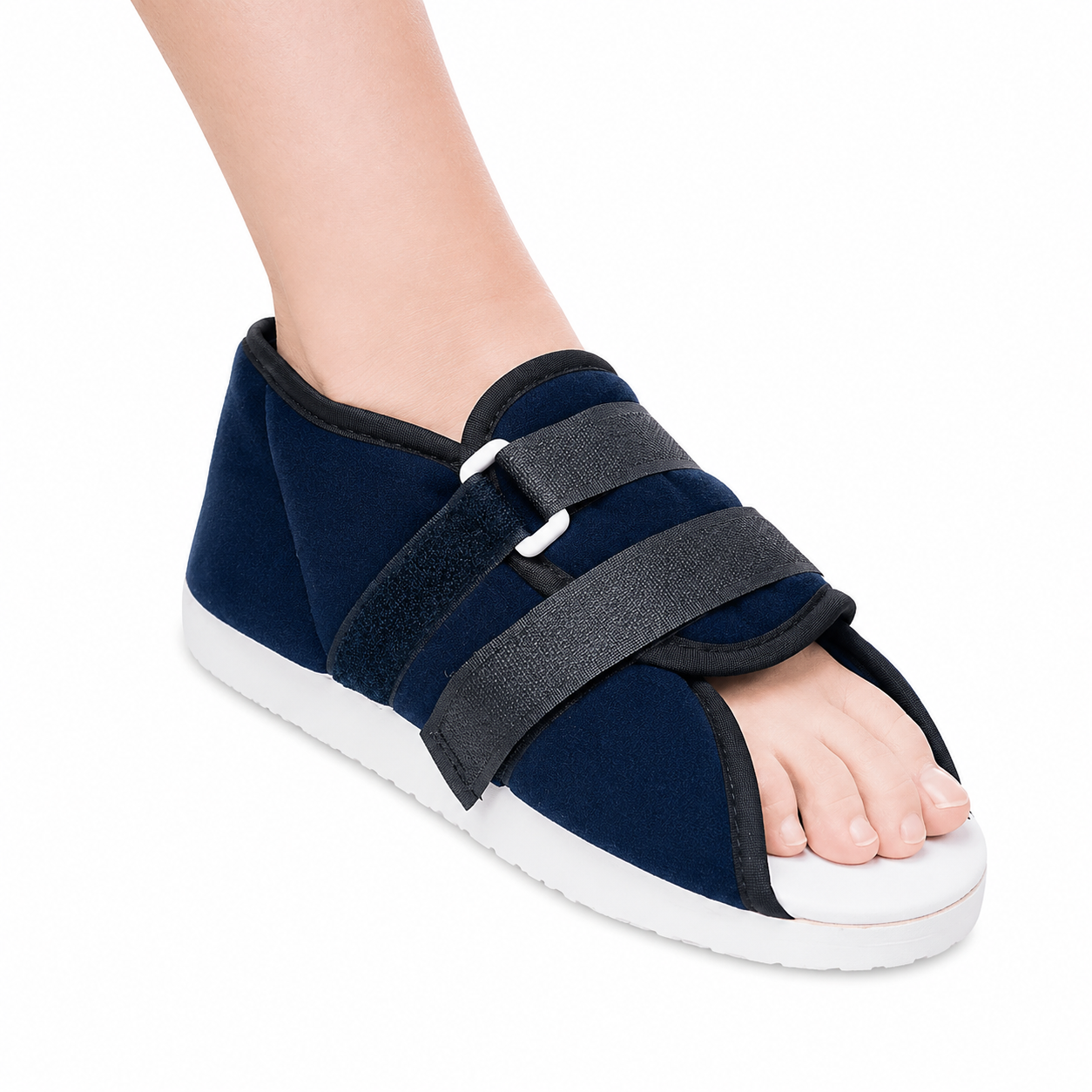 Zapato postoperatorio talla L referencia 11147, diseñado para brindar soporte, protección y comodidad durante la recuperación del pie.